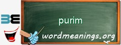 WordMeaning blackboard for purim